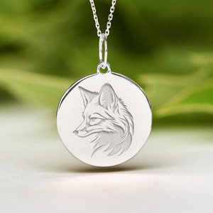 Sterling Silver Forest Fox Necklace • Dainty Cute Fox Pendant • Personalized Fox Charm