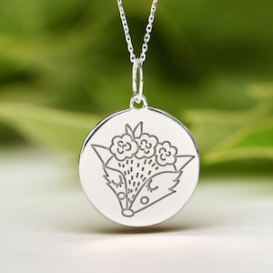 Sterling Silver Fox Necklace • Dainty Fox Pendant • Personalized Fox Charm