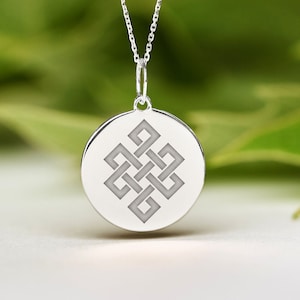 Sterling Silver Endless Knot Necklace • Dainty Celtic Knot Pendant • Personalized Eternal Knot Charm