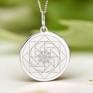 Sterling Silver Fibonacci Necklace • Dainty Fibonacci Pendant • Personalized Fibonacci Charm