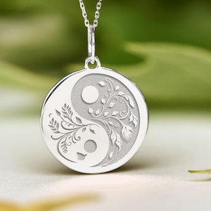 Sterling Silver Yin Yang Necklace • Dainty Yin Yang Pendant • Personalized Yin Yang Charm • Yin Yang Pendant