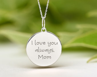 Sterling Silver Handwritten Necklace • Dainty handwriting Pendant • Personalized handwriting Charm