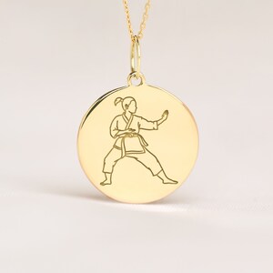 Sterling SIlver Martial Arts Karate Kick DC Charm Necklace