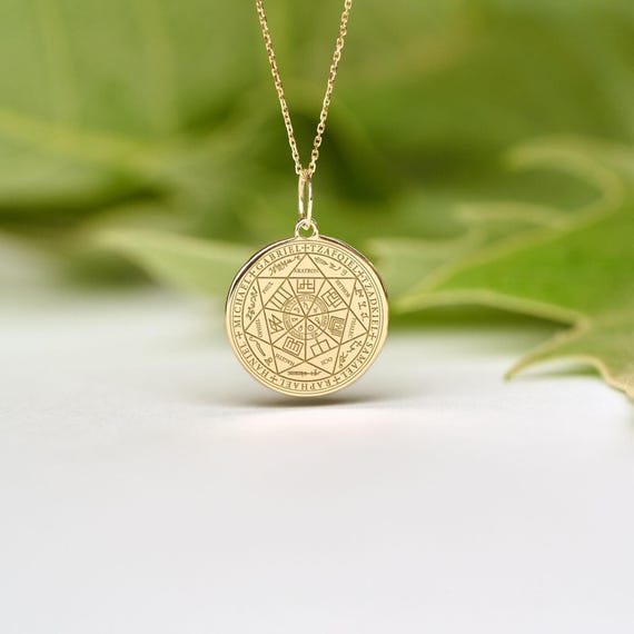 14k Solid Gold Seven Archangels Necklace • Dainty Seven Archangels Pendant • Personalized Seven Archangels Charm