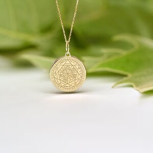 14k Solid Gold Seven Archangels Necklace • Dainty Seven Archangels Pendant • Personalized Seven Archangels Charm image 5