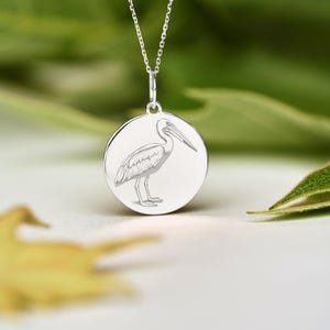 Sterling Silver Pelican Bird Necklace • Dainty Pelican Pendant • Personalized Pelican Charm