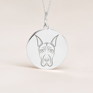 Sterling Silver Great Dane Necklace • Dainty Great Dane Dog Pendant • Personalized Dog Memorial  Charm