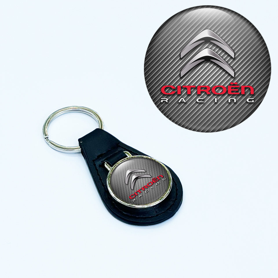 CITROEN Racing Leather Handmade Keychain Car Custom Gift for Men  Accessories for Car Personalised Key Fob Charm for Car Keys With Design 
