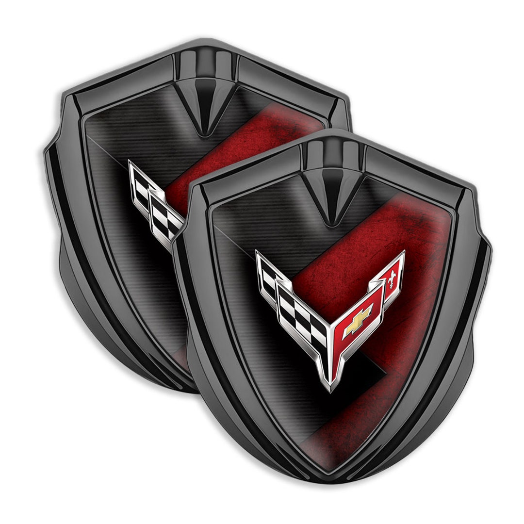2005-2013 Corvette Custom Painted Acrylic Emblem Cover - Pair - CA