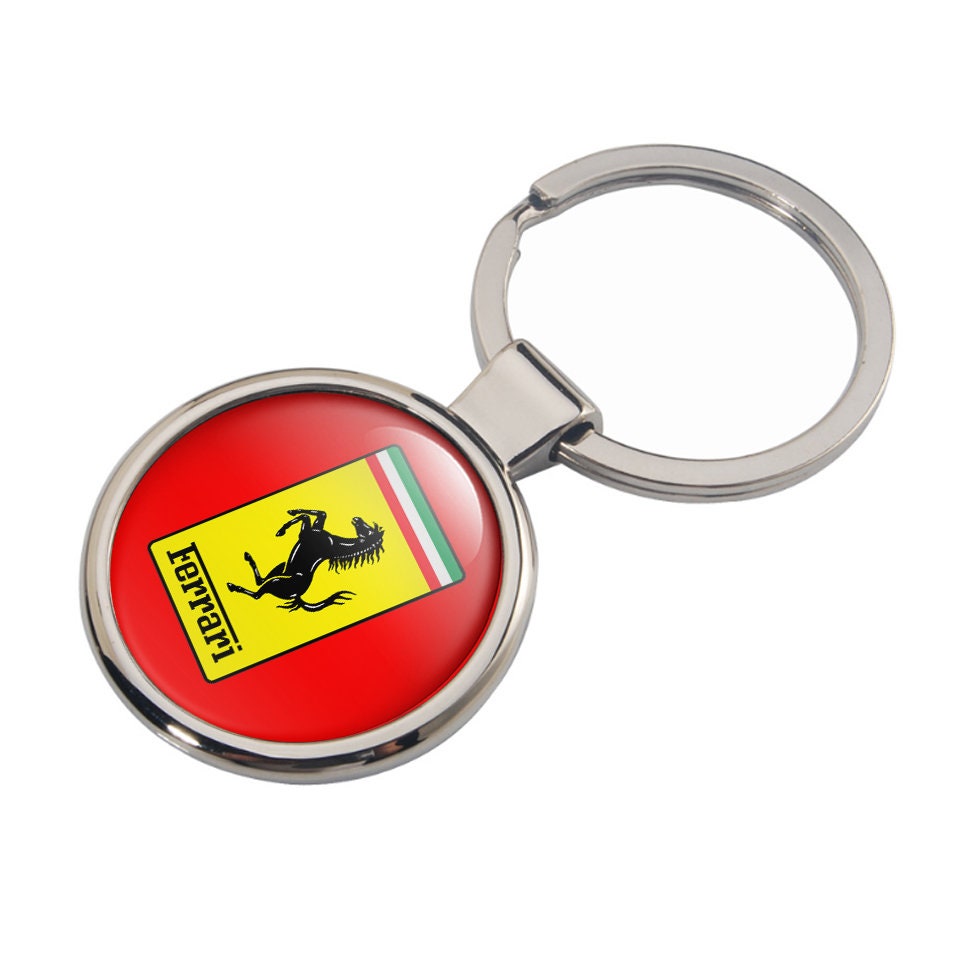  Ferrari Red Shield Rubber Strap Keychain with Metal Scudetto by  Ferrari