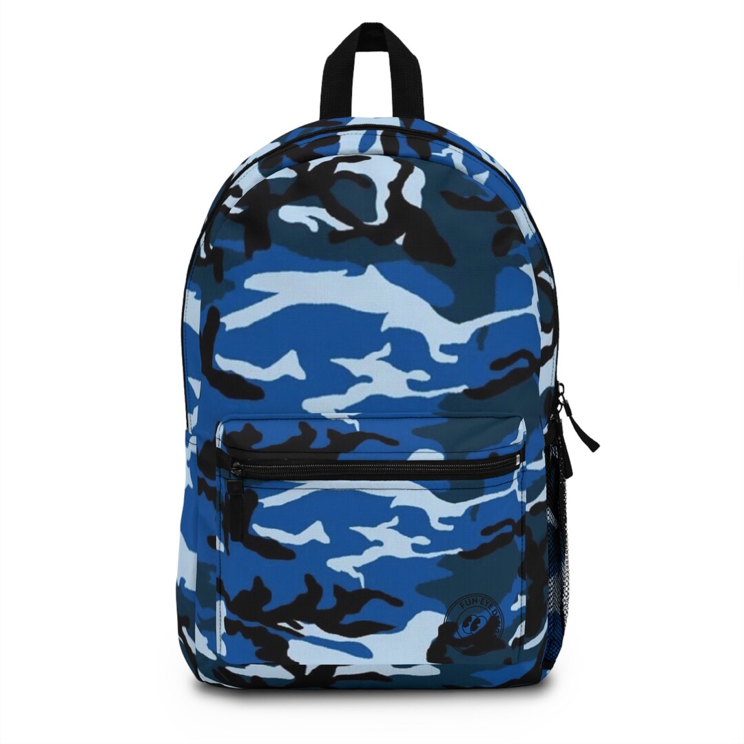 Blue Camo Backpack Etsy