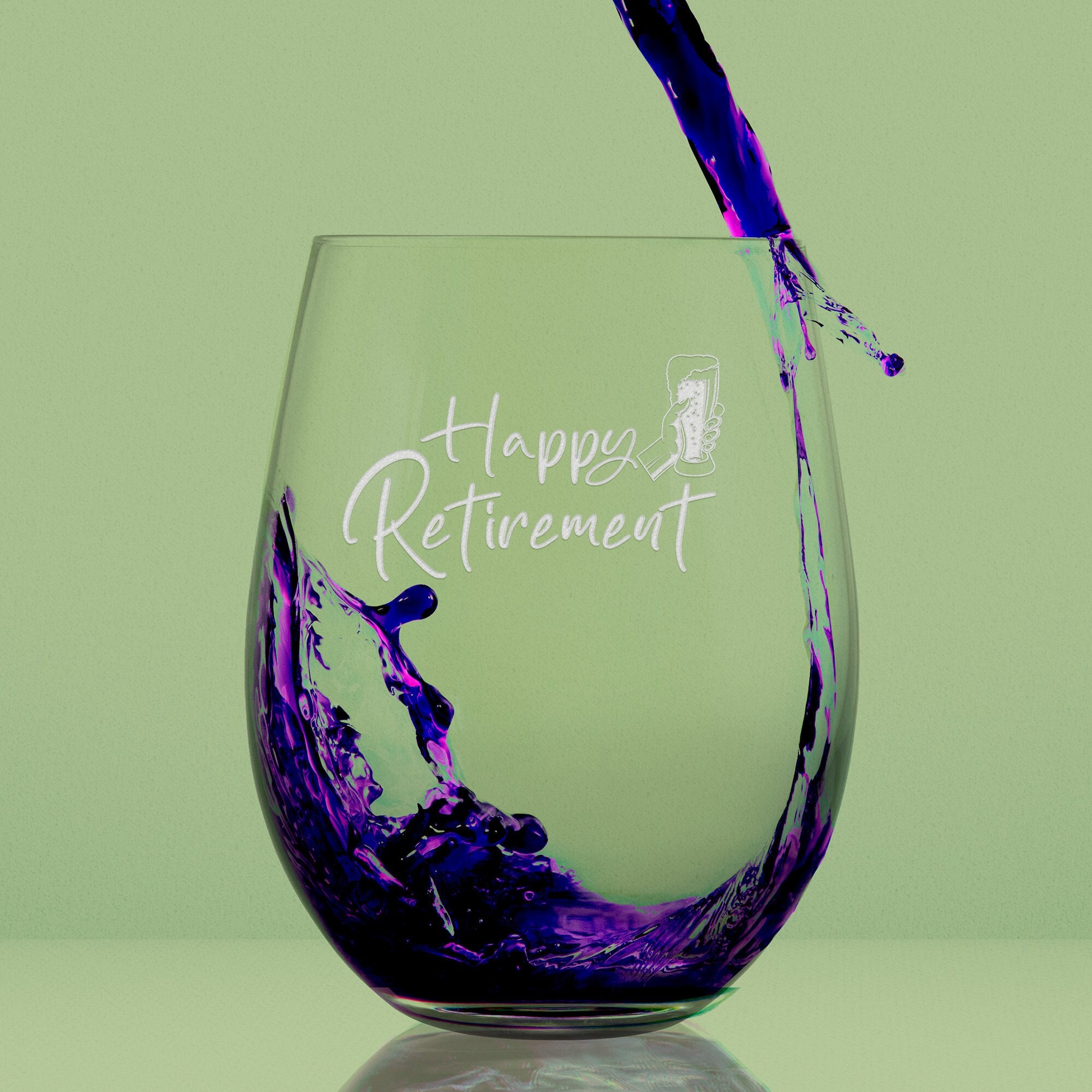 Happy Retirement Stemless Wine Glass Retirement Gift Gift for Coworker