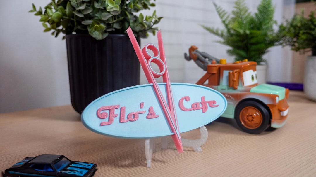 3D Printed Flo's V8 Cafe Sign | Cars | Radiator Springs Attraction ...