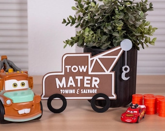 3D Printed Tow Mater’s Towing & Salvage Sign | Radiator Springs Decor | Cars Movie Inspired Replica | Disney Home Décor | Disney Gift