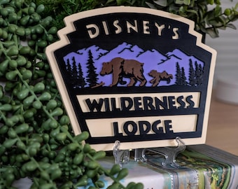 3D Printed Wilderness Lodge Sign | Disney Resort Inspired Décor | Magic Kingdom Hotel Replica | Disney Home Décor | Disney Gift