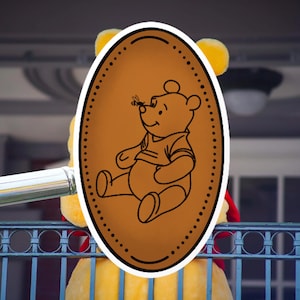 Pegatina de centavo prensada del oso Pooh