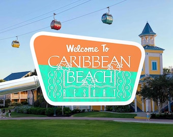 Caribbean Beach National Park Sign Sticker