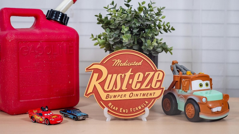3D Printed Rusteze Medallion | Pixar Cars Themed Sign | Lightning ...