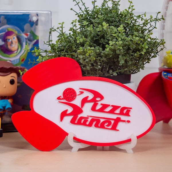 3D Printed Pizza Planet Logo Sign | Toy Story Inspired Décor | Pizza Planet Truck Replica | Disney Home Décor | Disney Gift