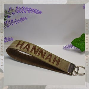 Military Name Tape Wristlet Keychain