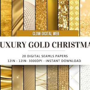 Luxuriöses digitales Goldpapier, nahtlose Goldtexturen, glänzende Goldhintergründe, Goldfolie und Pailletten, sofortiger kommerzieller Download.