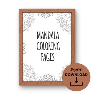10 Printable mandala coloring page, Mandala coloring sheets for adults and kids, PDF mandala