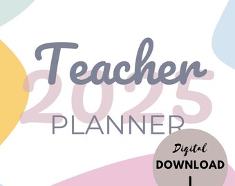 Teacher planner, Digital planner, Everyday planner, PDF, Printable planner, 2025