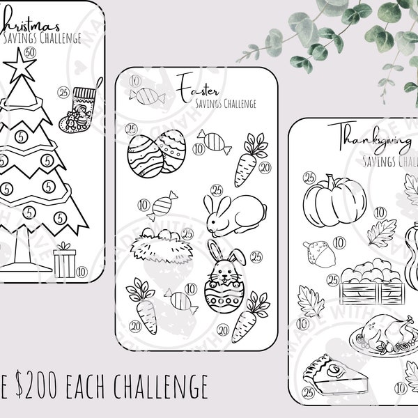 Holiday themed savings challenges