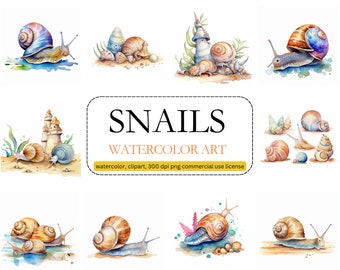 Snails Clipart, PNG, commercial use, digital download