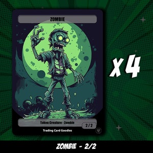 Zombie 2/2 Token Bundle x4 | MTG Token | MTG Proxys | Magic The Gathering | EDH Commander | Magic Token