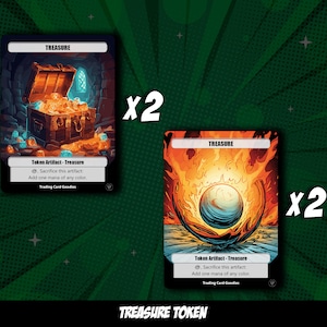 Treasure Token Bundle x2x2 | MTG Token | MTG Proxys | Magic The Gathering | EDH Commander | Magic Token