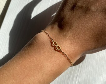 Gold Elegant Water Resistant Infinity Bracelet, Dainty, Minimalist, Water proof, TSITP
