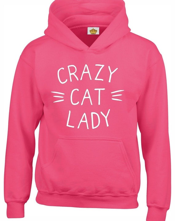 "Crazy Cat Lady" Funny Hoodie Sweatshirt – Dope Kitten Lover Gift, Printed By D&H Clothing UK 8 thumbnail image