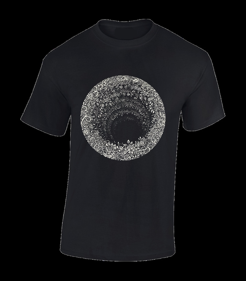 Black hole flowers mens t shirt cool space design astronaut fashion top new Tee T-Shirt Funny Gift Present Idea for Dad Husband New cool image 1