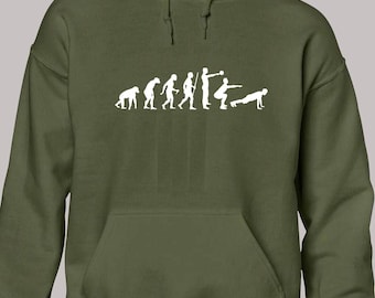 Evolution of crossfit hoodie hoody unisex funny gym fitness training workout health running top lifting keep fit squat present gift