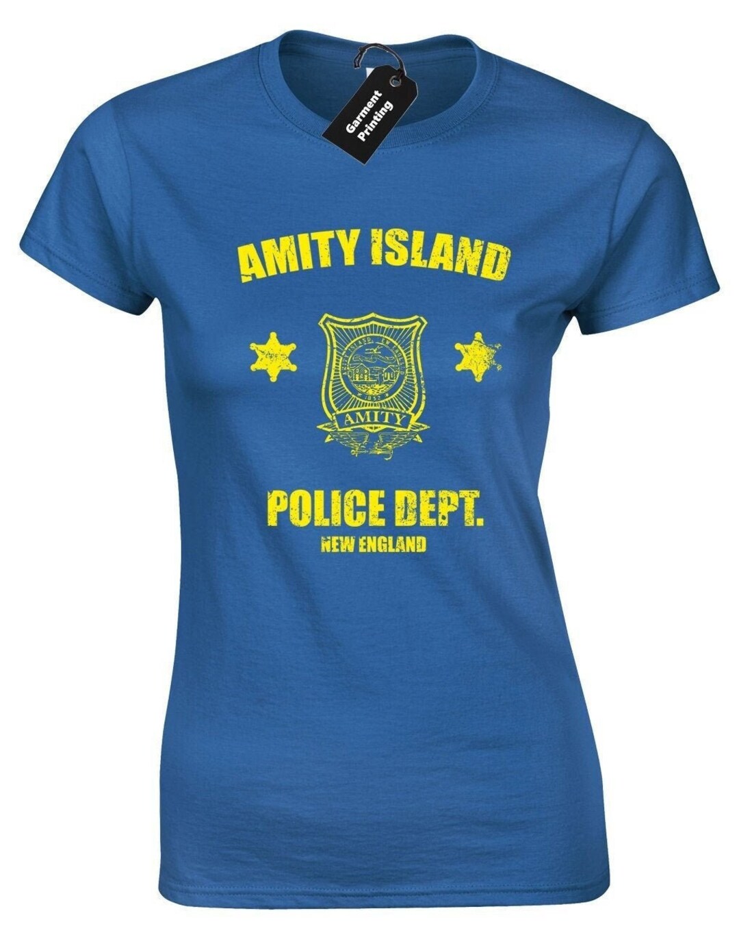 Buy Amity Police Ladies T-shirt Womens Jaws Quints Shark Retro Boat Beach  Resort Vintage Movie Island Cool Surf Scary Classic Film Present Gift  Online