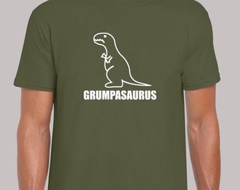 Grumpasaurus mens t shirt unisex funny joke dinosaur grumpy novelty printed design cute gift idea for dad grandad cool present