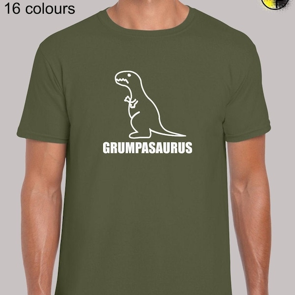 Grumpasaurus mens t shirt unisex funny joke dinosaur grumpy novelty printed design cute gift idea for dad grandad cool present