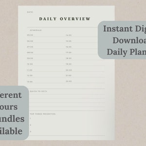 Digitale Planner-Dagelijkse sjabloon (Instant Digitale Download) A4 PDF