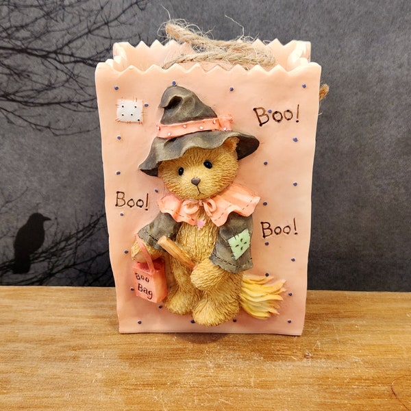 Boo Bag by Cherished Teddies #141879 Greta the witch on Resin Composite bag Halloween decoration