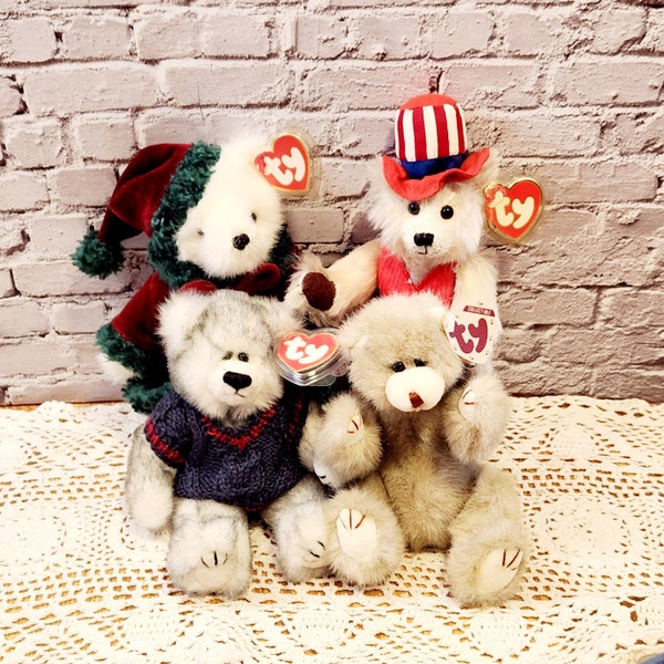 Attic Treasures vintage 9" jointed teddy bears