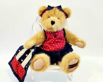 Katie B Bearyproud Boyd's Bears 918341 peluche vintage 11 po. Patriotic Americana