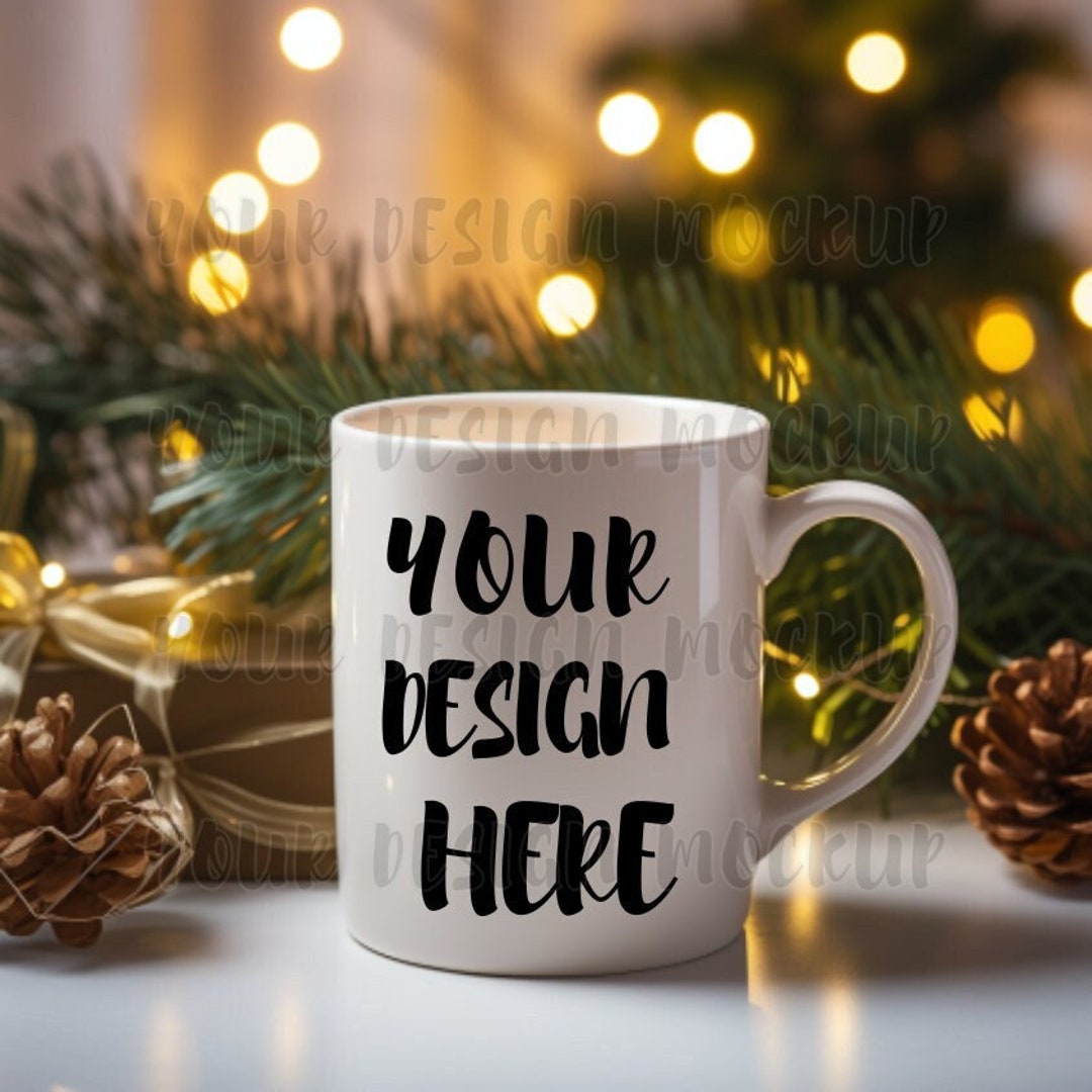 Christmas Mug Mockup, Unique Mug Mockup, Christmas Mug Template for