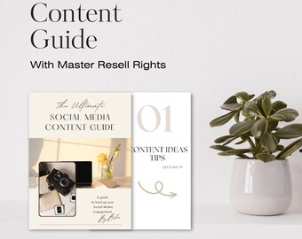 Social Media Content Guide - Make Money Online, with MRR Master Resell Rights & PLR, 100 Days of Content and Call To Action F