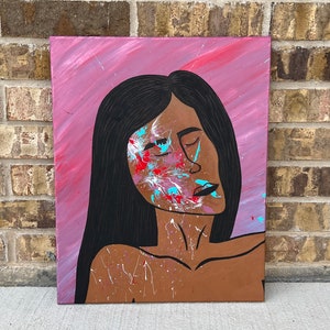 Original Acrylic Painting of a Woman on Canvas