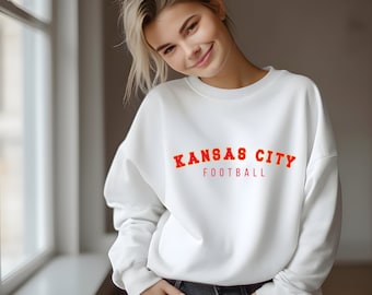 Kansas City Football Sweatshirt, Chiefs Crewneck, Kansas City Game Day Pullover