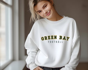 Green Bay Football Sweatshirt, Packers Crewneck, Green Bay Game Day Pullover
