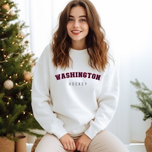 Washington Hockey Sweatshirt, Capitals Crewneck, Washington Game Day Pullover