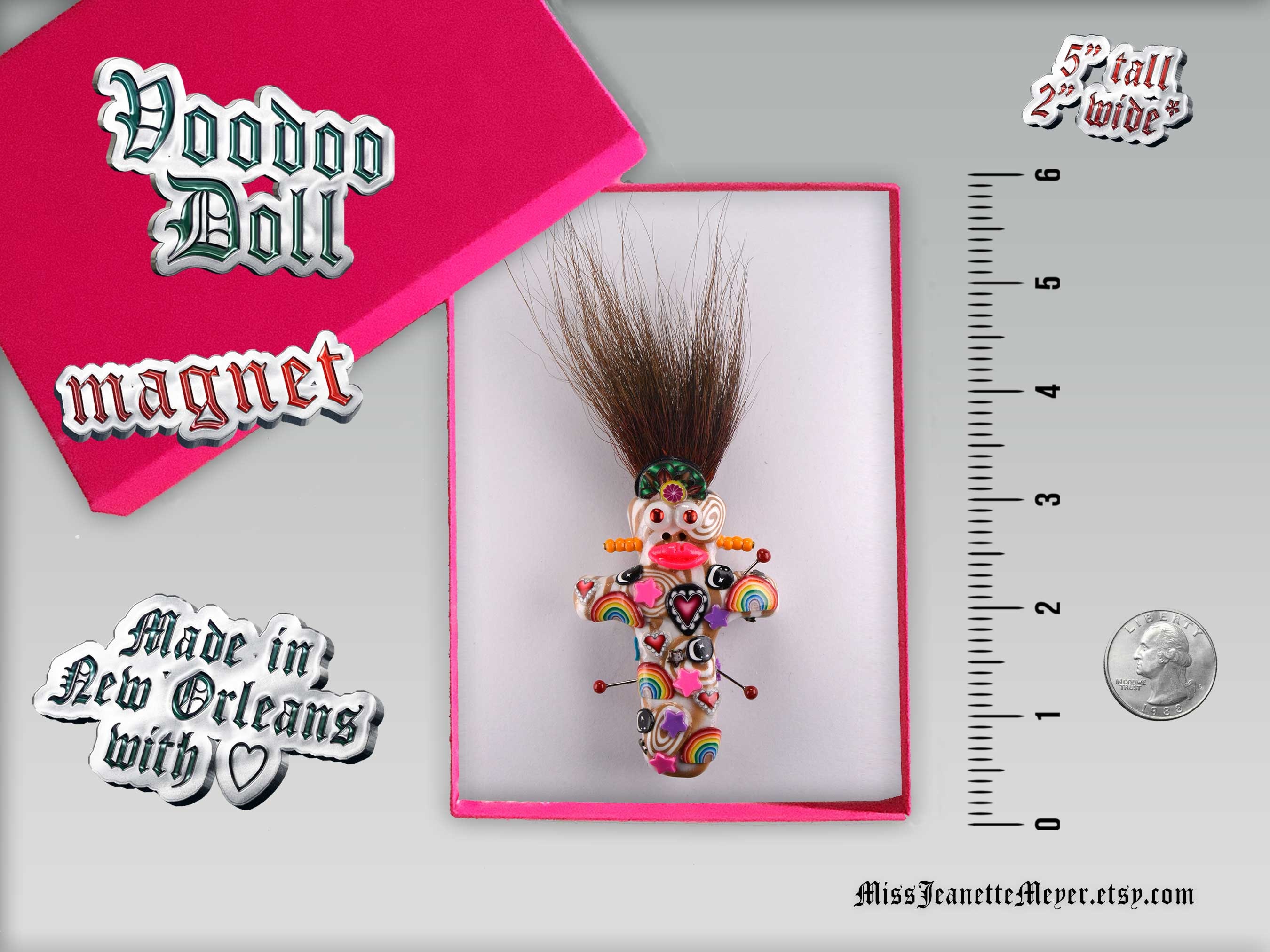 New Orleans Voodoo Doll Hand Sculpted in Vibrant Etsy
