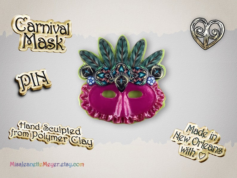 mardi gras polymer clay earrings